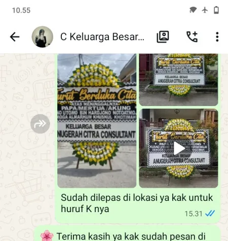 Pengiriman Papan Bunga Duka Katerban Kutoarjo